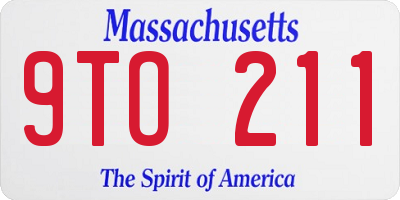MA license plate 9TO211
