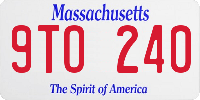 MA license plate 9TO240