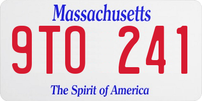MA license plate 9TO241