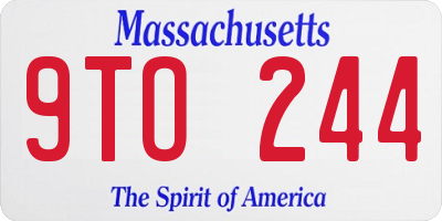 MA license plate 9TO244