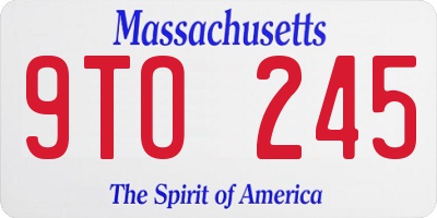 MA license plate 9TO245