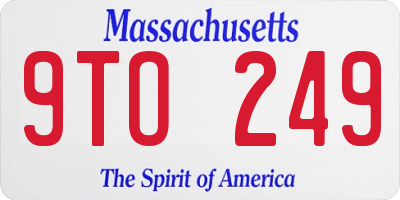 MA license plate 9TO249