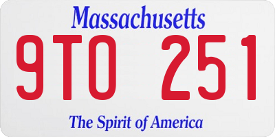 MA license plate 9TO251