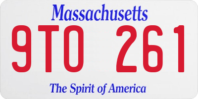 MA license plate 9TO261
