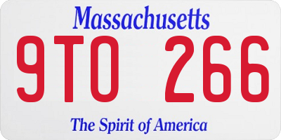MA license plate 9TO266
