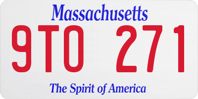 MA license plate 9TO271