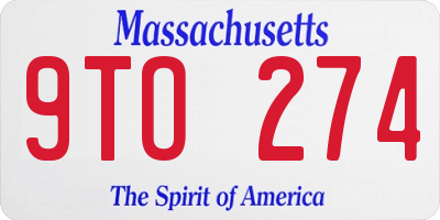 MA license plate 9TO274