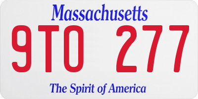 MA license plate 9TO277