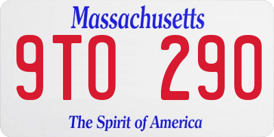 MA license plate 9TO290