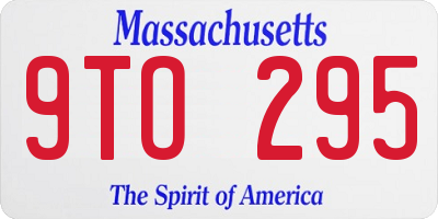 MA license plate 9TO295