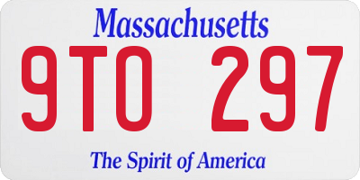 MA license plate 9TO297