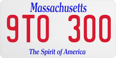MA license plate 9TO300