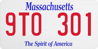 MA license plate 9TO301