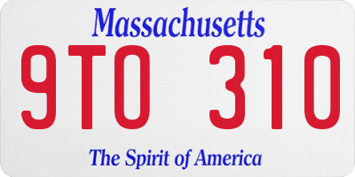 MA license plate 9TO310