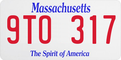 MA license plate 9TO317