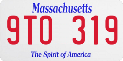 MA license plate 9TO319