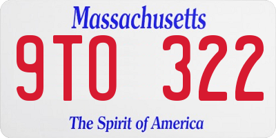MA license plate 9TO322