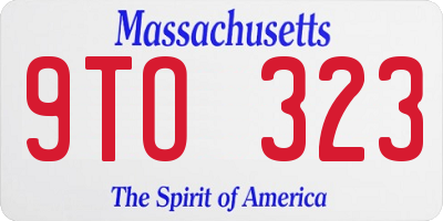 MA license plate 9TO323