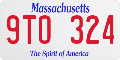 MA license plate 9TO324
