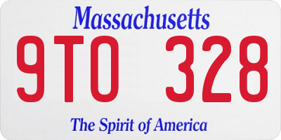 MA license plate 9TO328
