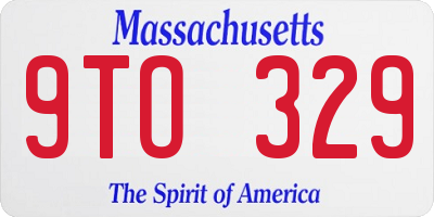 MA license plate 9TO329