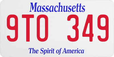 MA license plate 9TO349