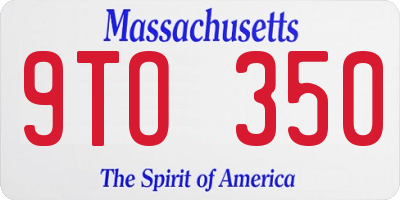 MA license plate 9TO350