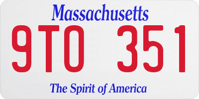 MA license plate 9TO351