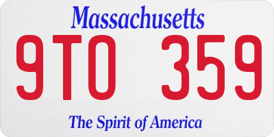 MA license plate 9TO359