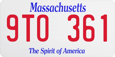 MA license plate 9TO361