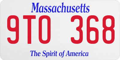 MA license plate 9TO368