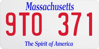 MA license plate 9TO371