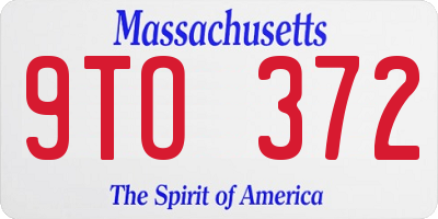 MA license plate 9TO372