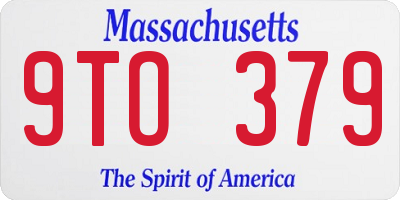 MA license plate 9TO379
