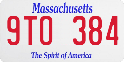 MA license plate 9TO384