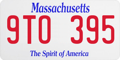 MA license plate 9TO395