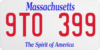 MA license plate 9TO399