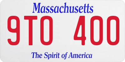 MA license plate 9TO400
