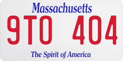 MA license plate 9TO404