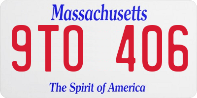 MA license plate 9TO406