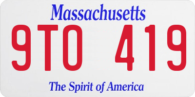 MA license plate 9TO419