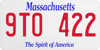 MA license plate 9TO422
