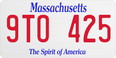 MA license plate 9TO425