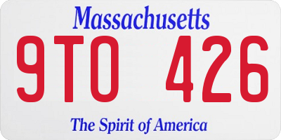 MA license plate 9TO426