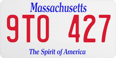 MA license plate 9TO427