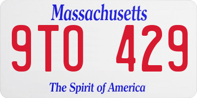 MA license plate 9TO429