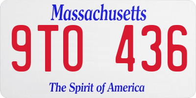 MA license plate 9TO436