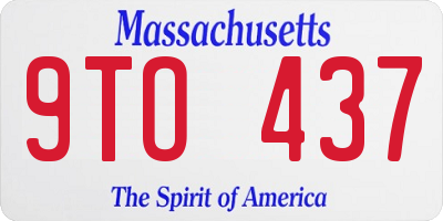 MA license plate 9TO437