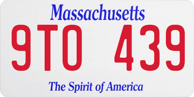MA license plate 9TO439