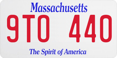 MA license plate 9TO440